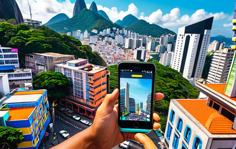 **
> A futuristic cityscape with people using smartphones to make instant payments with CBDCs. Focus on the ease and speed of the transactions, highlighting a bustling commercial area in Rio de Janeiro with vibrant colors and modern architecture.
**