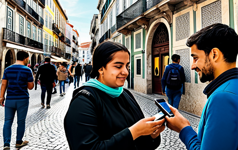 **
"A diverse group of people using digital wallets on their smartphones to make transactions in a bustling marketplace in Lisbon. The scene should convey trust and ease of use. Background features traditional Portuguese architecture. Emphasis on digital payment interfaces and secure transactions. fully clothed, modest attire, safe for work, appropriate content, professional illustration, high quality, perfect anatomy, correct proportions, natural pose."
**