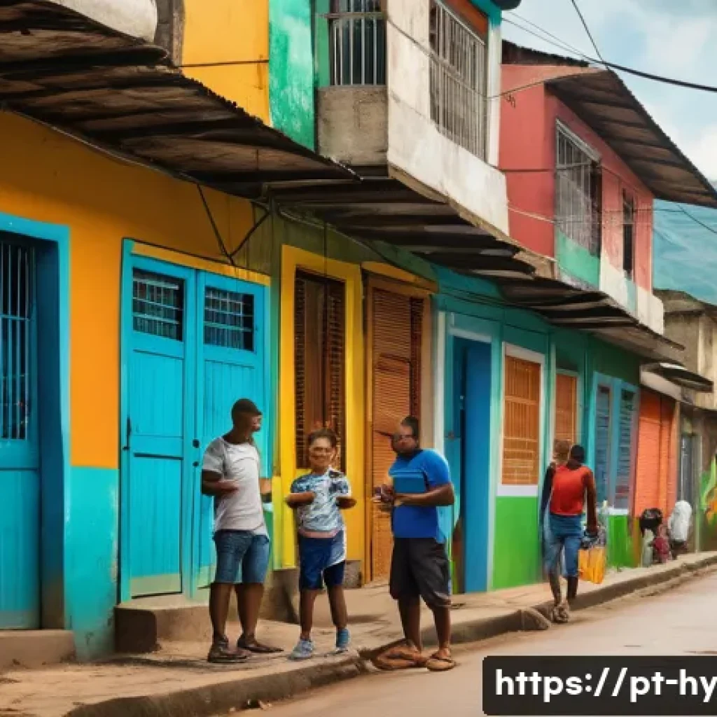 CBDC의 금융 생태계 내 역할 - A vibrant Brazilian favela scene showcasing diverse people using smartphones for digital banking wit...