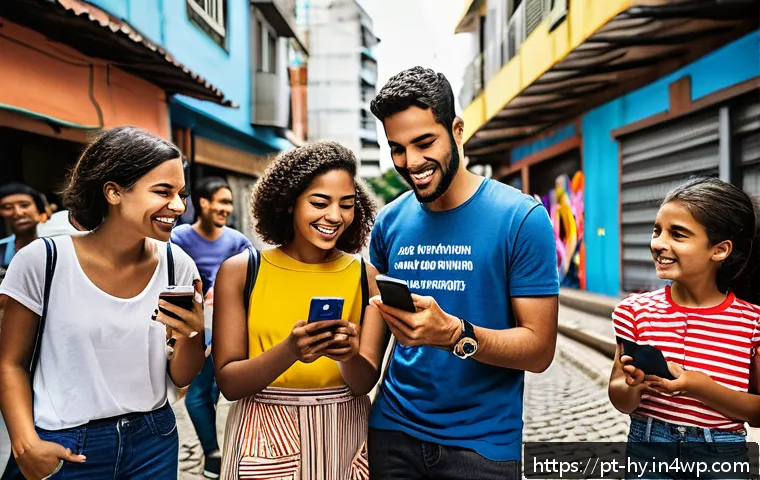 CBDC 개발의 정치적 배경과 논란 - A futuristic digital marketplace in São Paulo, Brazil, showcasing diverse people using smartphones t...